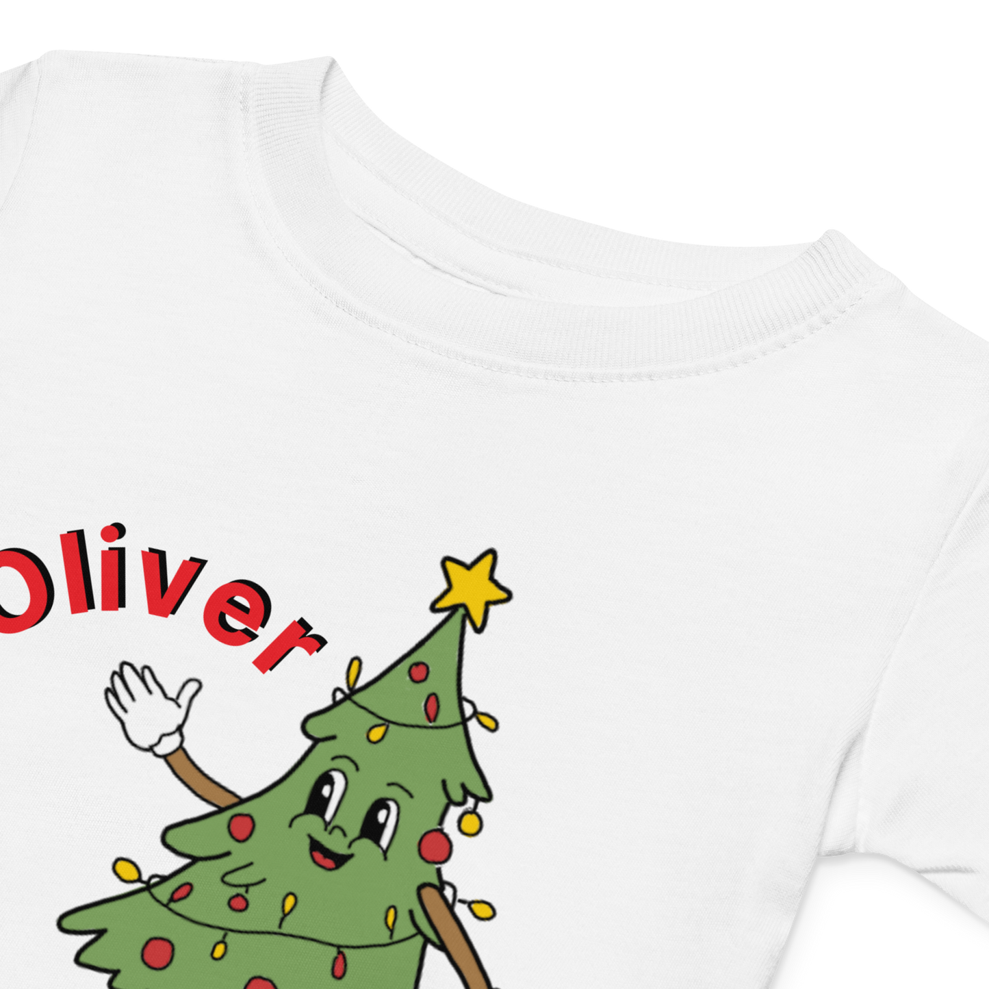 Personalised Baby Christmas T-Shirt: Dancing Tree Xmas Gift, Holiday Gift for baby