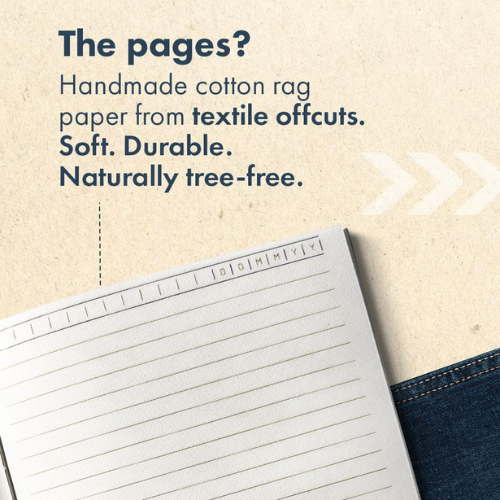 Notebook made from Repurposed Denim & Banana Plant Fibres - Bobbin Heads