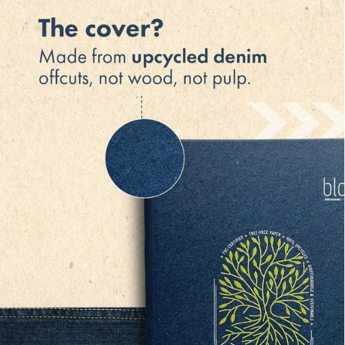 Notebook made from Repurposed Denim & Banana Plant Fibres - Bobbin Heads