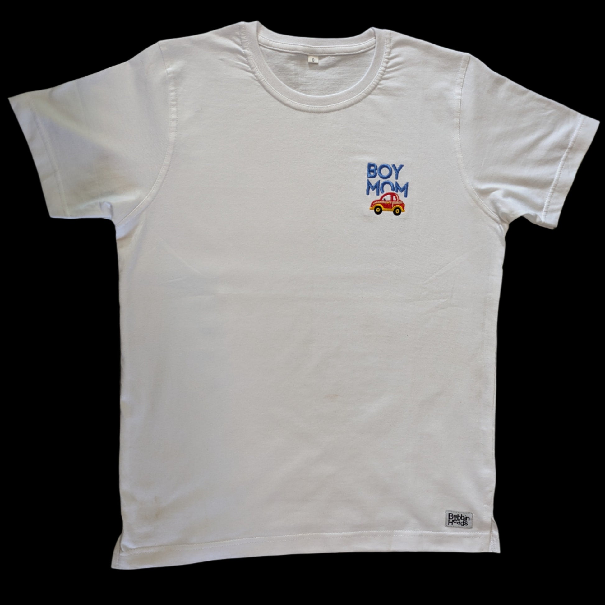 The Boy Mom Embroidered Graphic Tee 100% Cotton