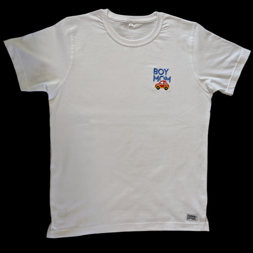 The Boy Mom Embroidered Graphic Tee 100% Cotton