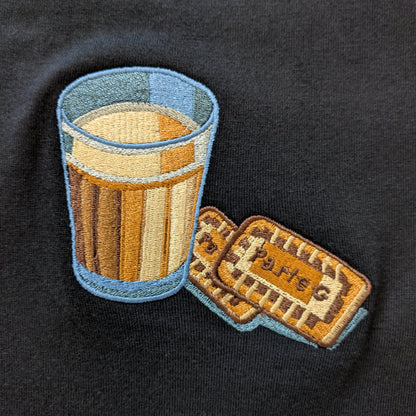 The Chai and Biscuit Embroidered Graphic Tee 100% Cotton