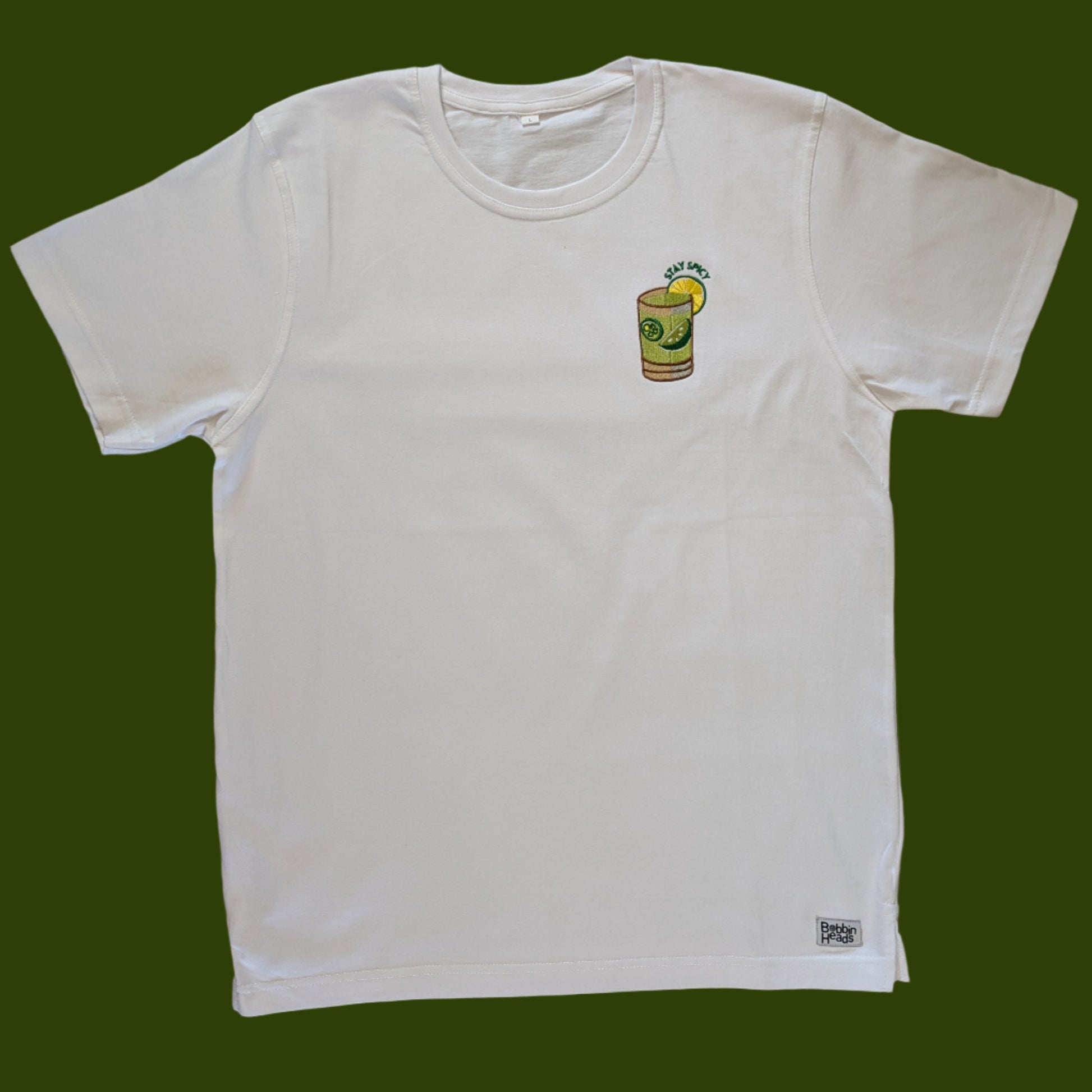 The Spicy Marg Embroidered Graphic Tee 100% Cotton