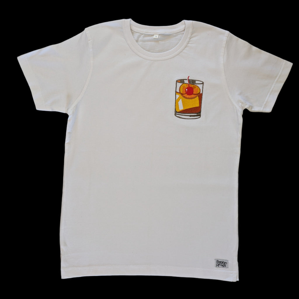 The Old Fashioned Embroidered Graphic Tee 100% Cotton