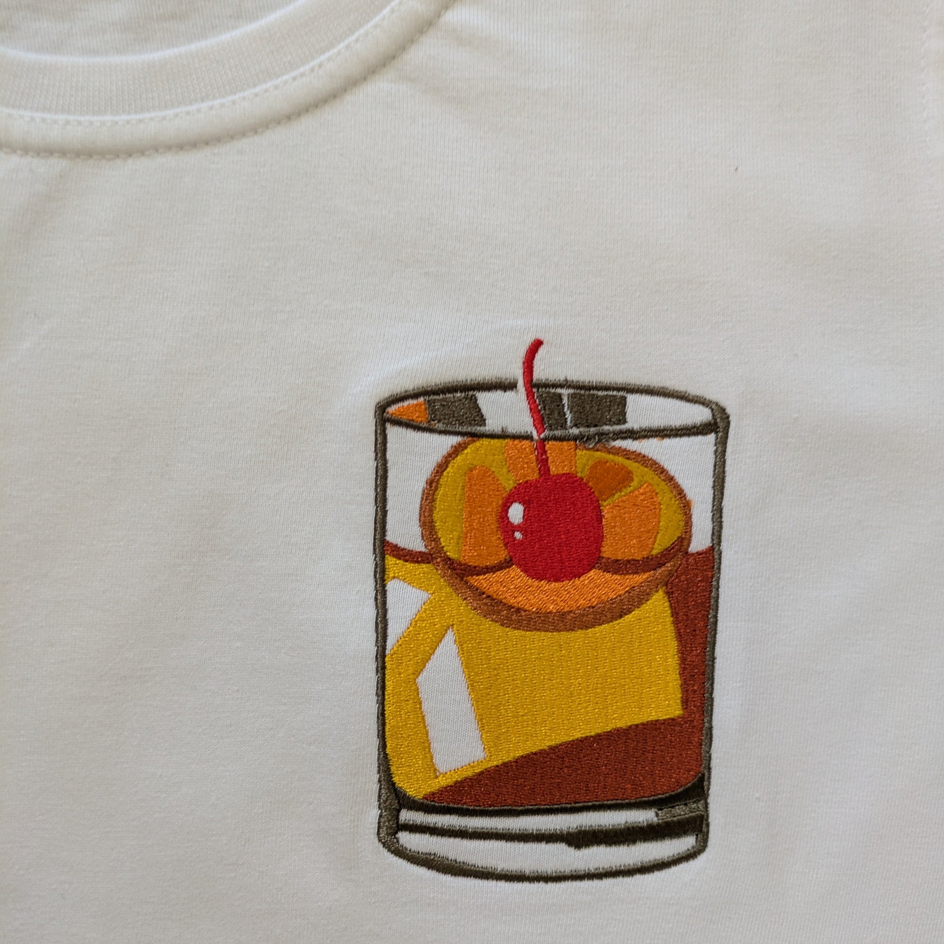 The Old Fashioned Embroidered Graphic Tee 100% Cotton
