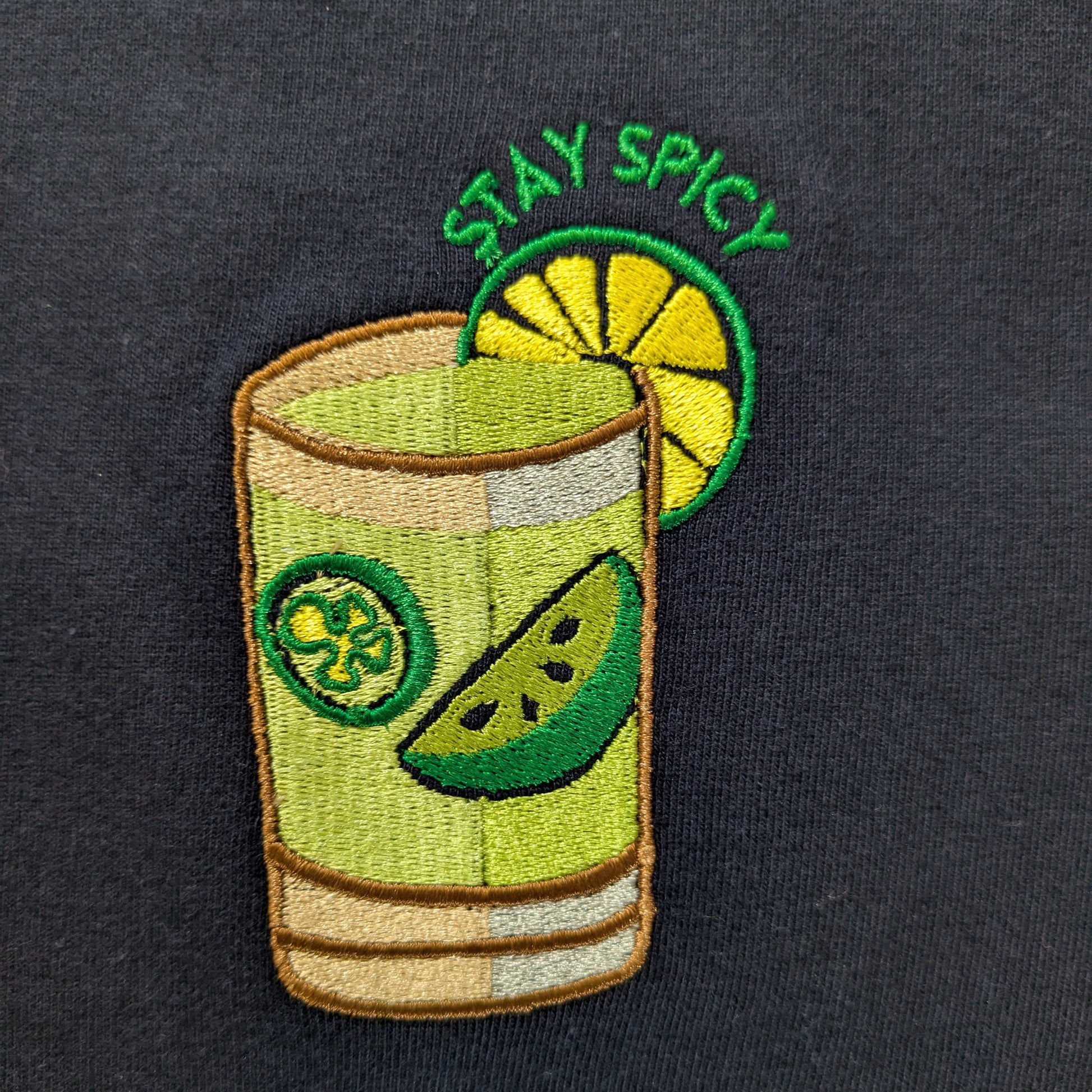 The Spicy Marg Embroidered Graphic Tee 100% Cotton