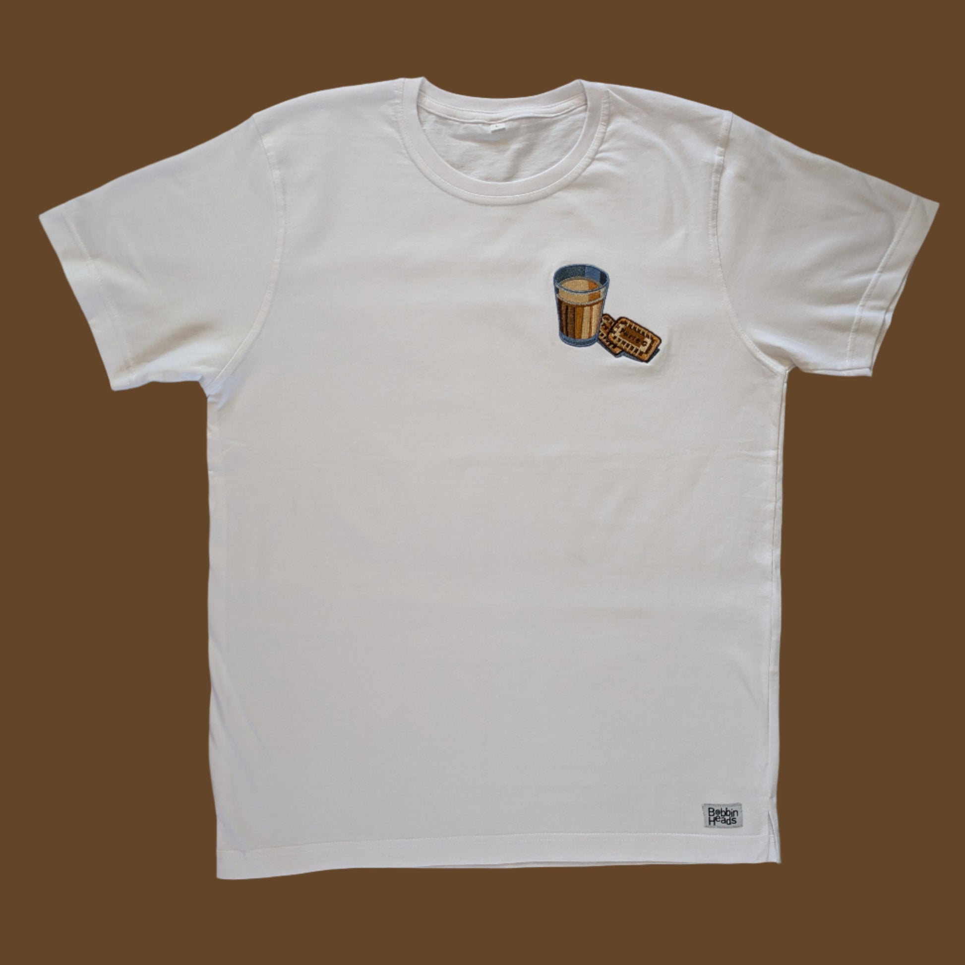 The Chai and Biscuit Embroidered Graphic Tee 100% Cotton