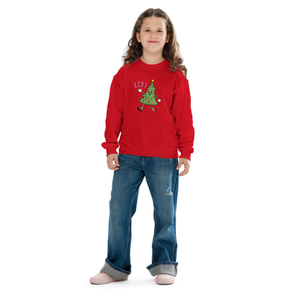 Personalised Kids Christmas Sweatshirt: Dancing Tree, Custom Name